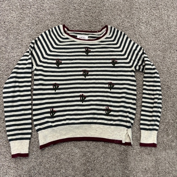 Ariat Fonda Sweater Embroidered Cactus size small - Picture 1 of 5